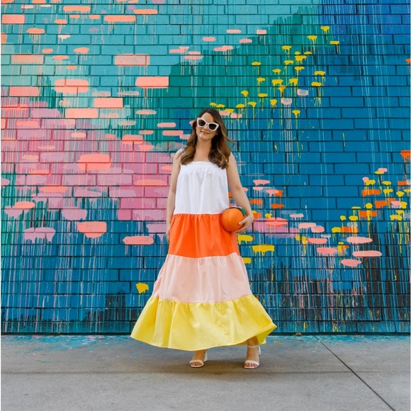 NWOT English Factory Tiered Colorblock Sundress Size Small - Picture 4 of 6